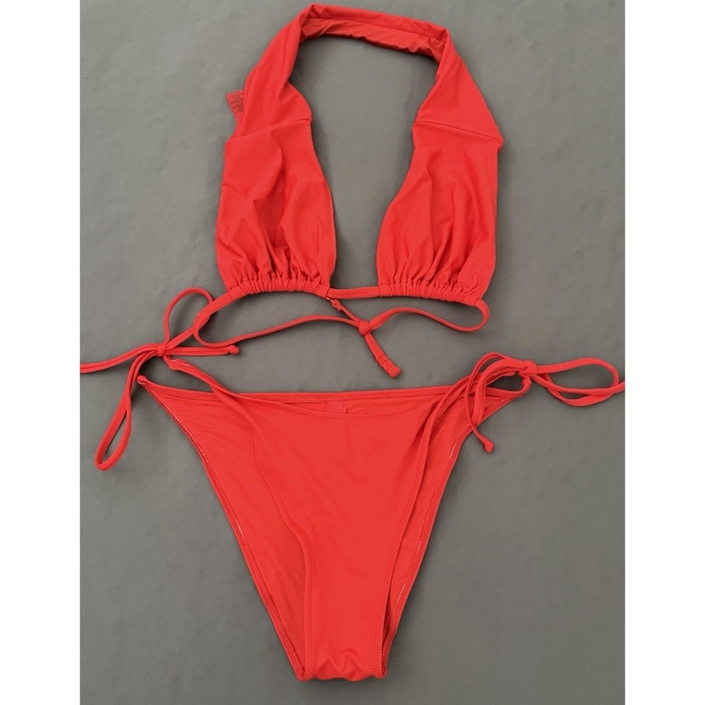 Skim Bikini Set Womens Top 2X Bottoms Large Red Adjustable Straps